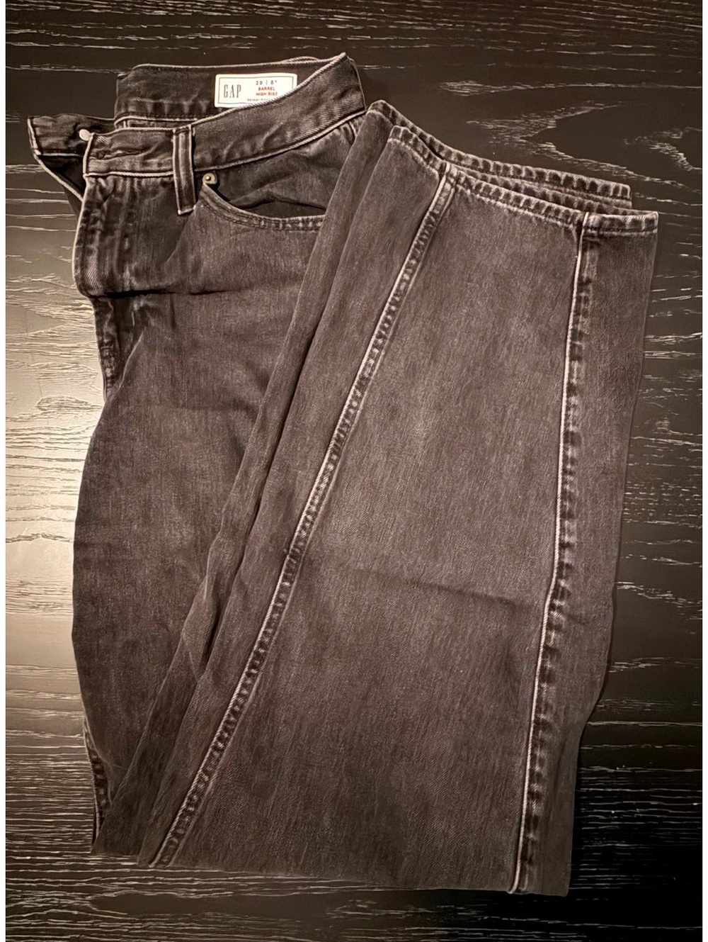 Like New Washed Black Gap Barrel Jeans 8 29 Tall